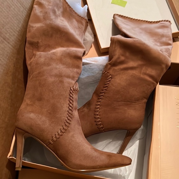 Billini Brielle Pecan Suede Knee-High Slip-On Boots - Picture 3 of 10